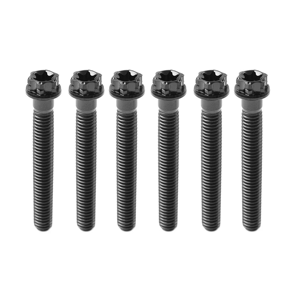 6pcs M10x50mm Titanium Torx Head Flange Screws for Motorcycle Bike