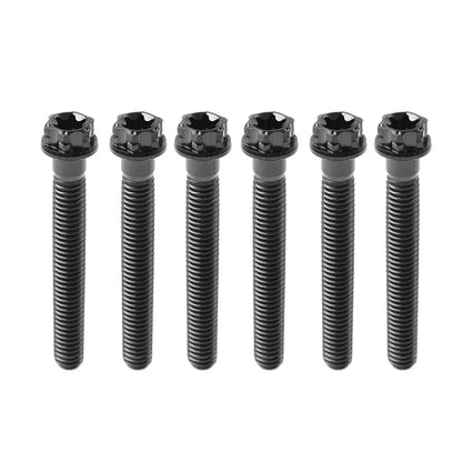 6pcs M10x50mm Titanium Torx Head Flange Screws for Motorcycle Bike