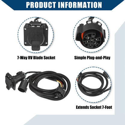 7-Pin Trailer Wiring Harness Connector for Chevy Dodge Ram