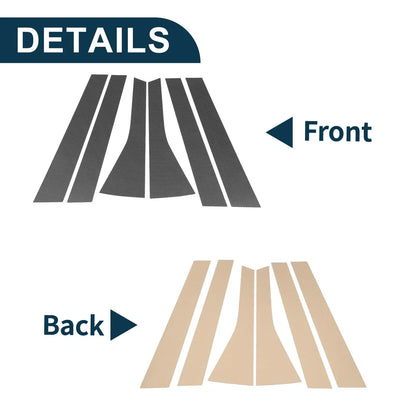 6 Pcs Door Pillar Window Trim for Honda Fit (2009-2012) Carbon Fiber Pattern