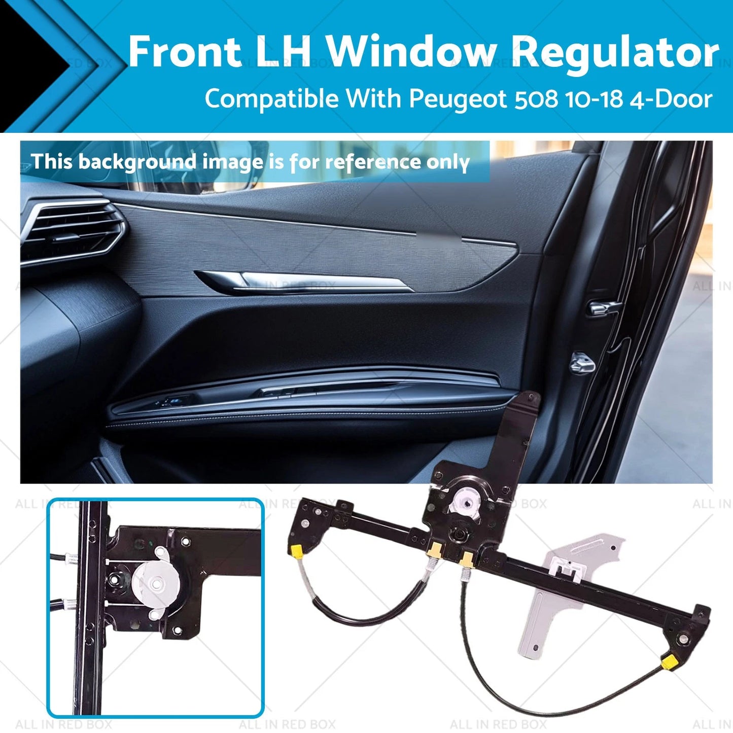 Front Passenger Side Window Regulator for Peugeot 508 (2010-2018)