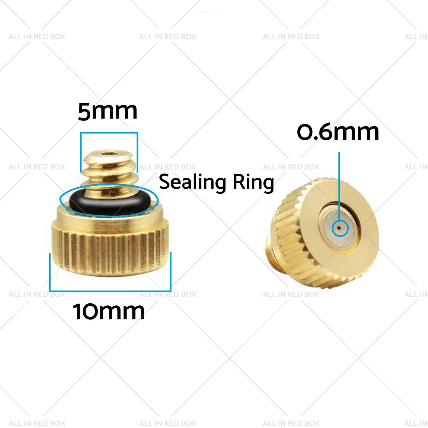 50 x 0.024" Brass Misting Nozzles for Cooling System