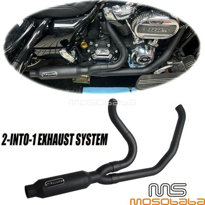 2into1 Exhaust Muffler Pipe for Harley Touring Road Glide Road King (2017-2023)
