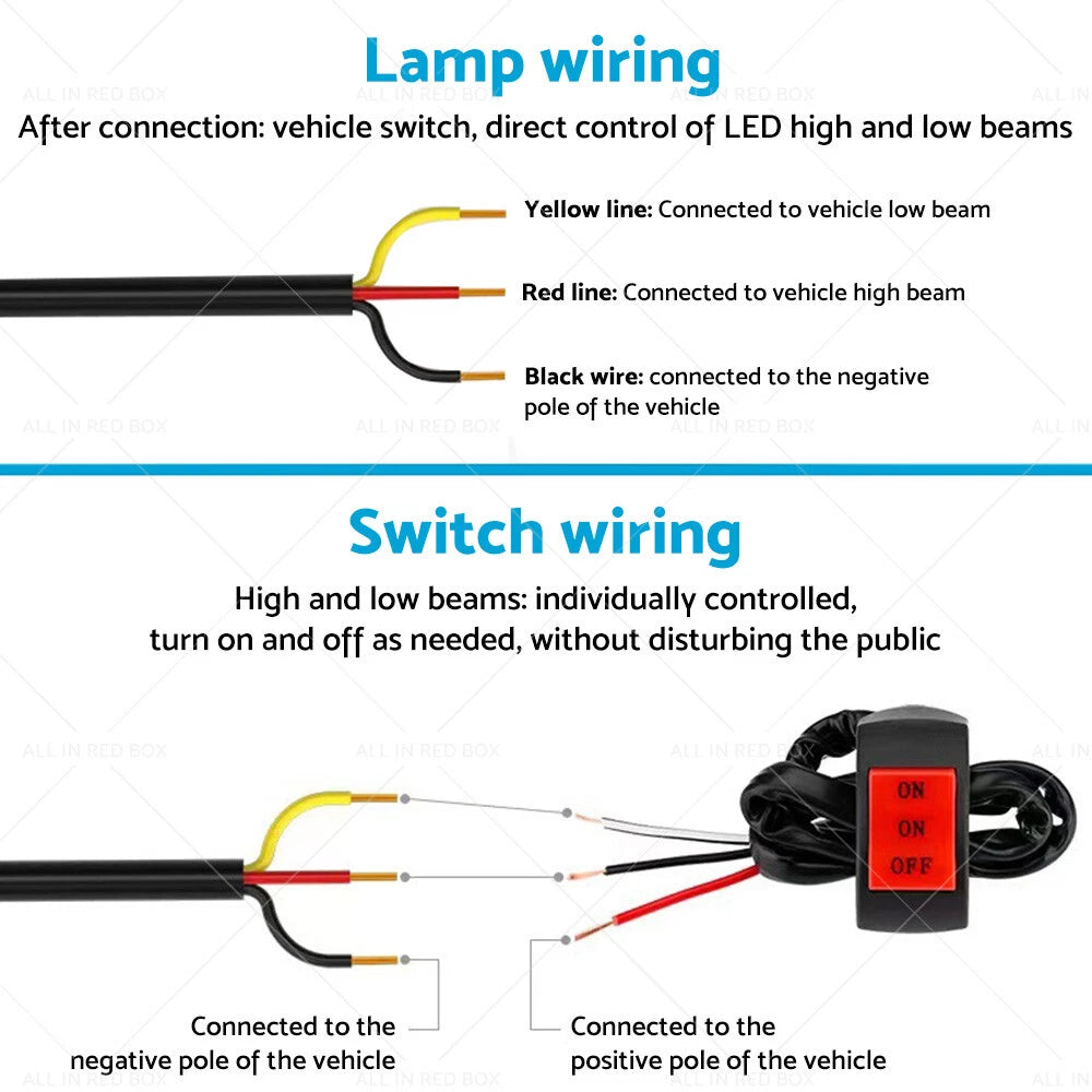 LED Motorcycle Headlight Spot Lights for Car Driving Fog Lamp Yellow White (12-24V)