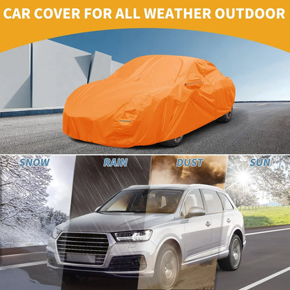 Waterproof All Weather Car Cover for Lexus LC - Orange Cotton with Zipper
