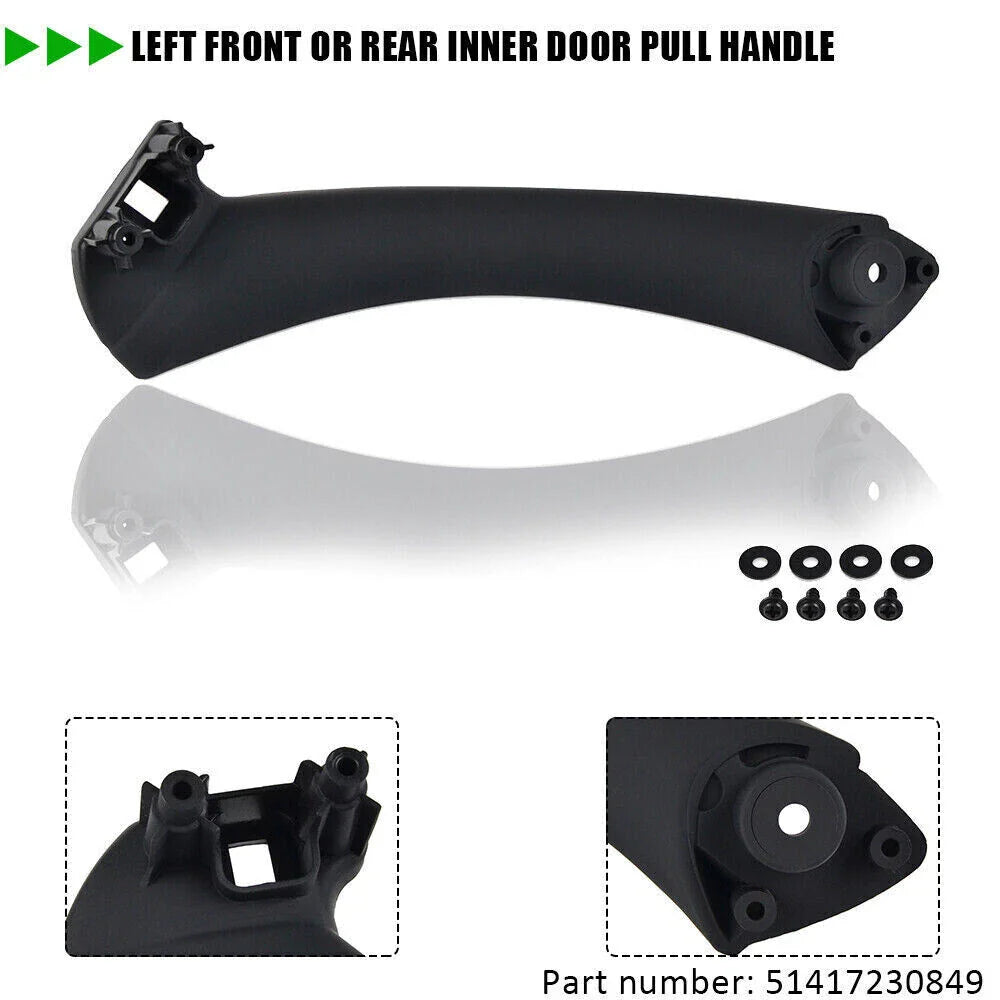 6 x Black Inner Door Panel Handle Pull Trim Covers for BMW E90 3 Series (2007-2013)