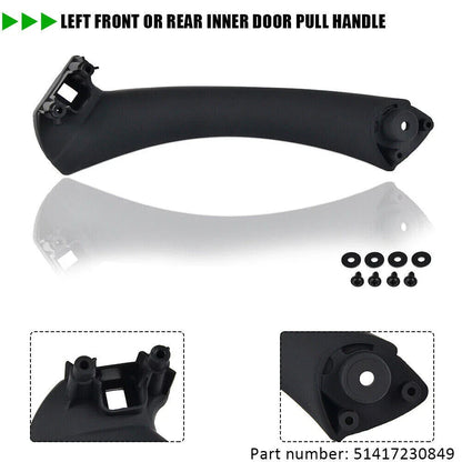 6 x Black Inner Door Panel Handle Pull Trim Covers for BMW E90 3 Series (2007-2013)