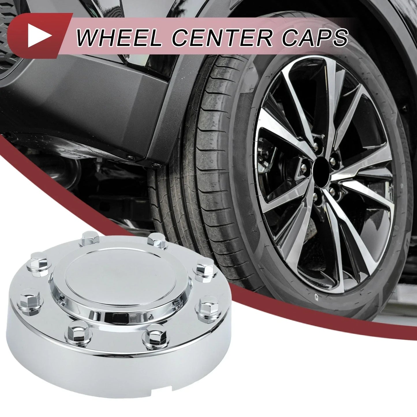 Wheel Center Caps for Dodge - Chrome Silver Tone Plastic (No.68081010AA)
