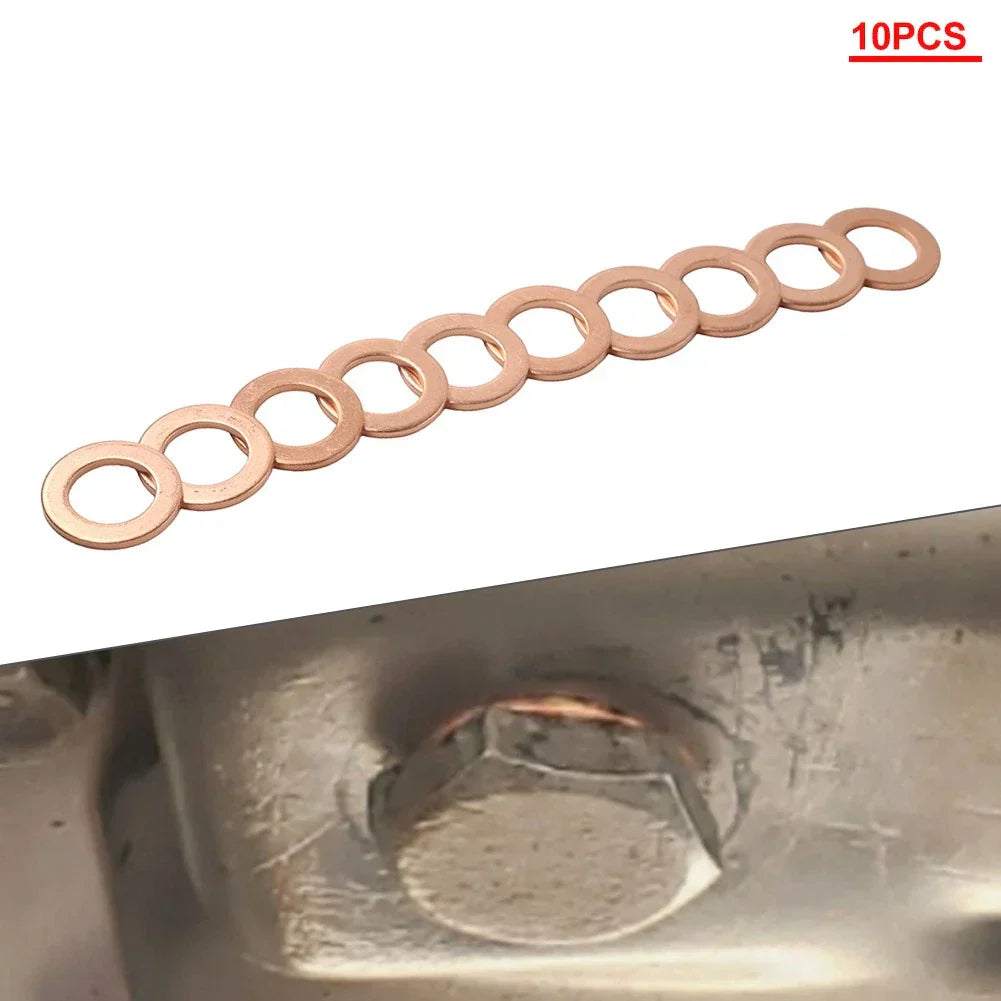 10 x M12 Universal Copper Oil Drain Plug Gasket Seal Ring