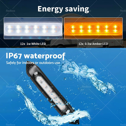 287mm Dual LED Bug Light 12V Awning Light Amber/White for Car