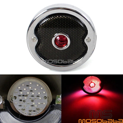 Chrome Retro LED Brake Tail Light for Chopper Cafe Racer Custom Style