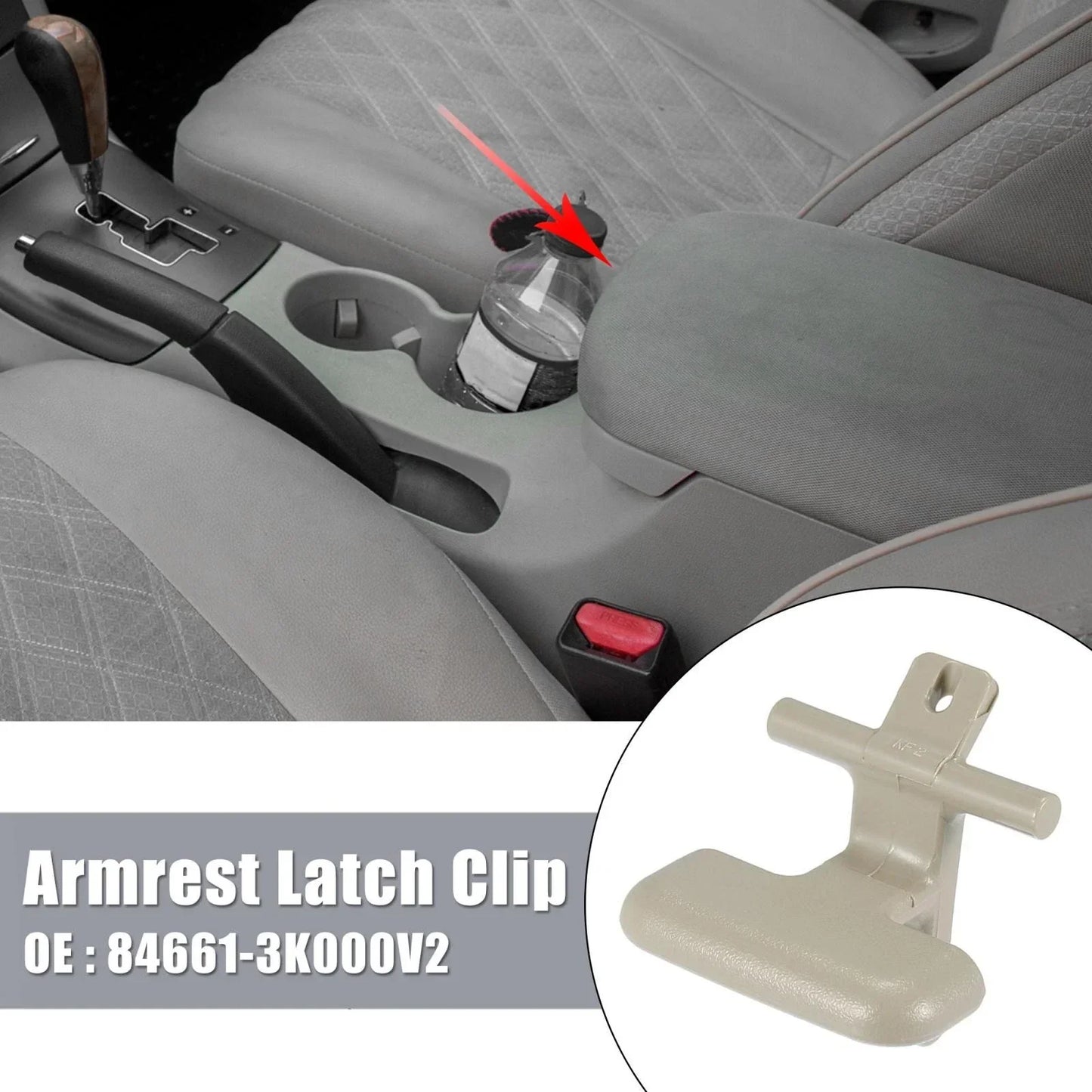 Armrest Latch Clip for Hyundai Sonata 2009-2010 - Beige 2 x Clips
