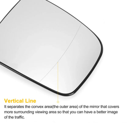 Right Side Heated White Mirror Glass for Mercedes Viano (2010-2020)