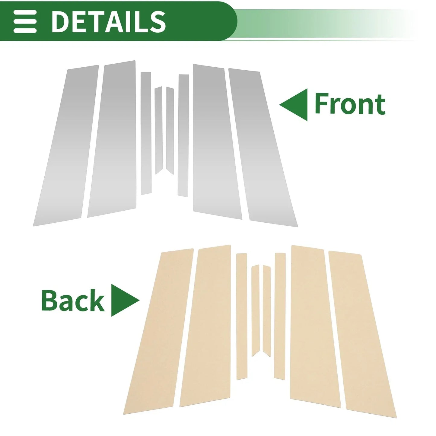 8 Pcs Door Pillar Window Trim for BMW X2 (2018-2024) Silver Tone