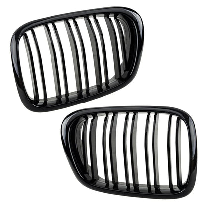 Gloss Black Front Bumper Kidney Grille for BMW 5 Series E39 (1996-2003)