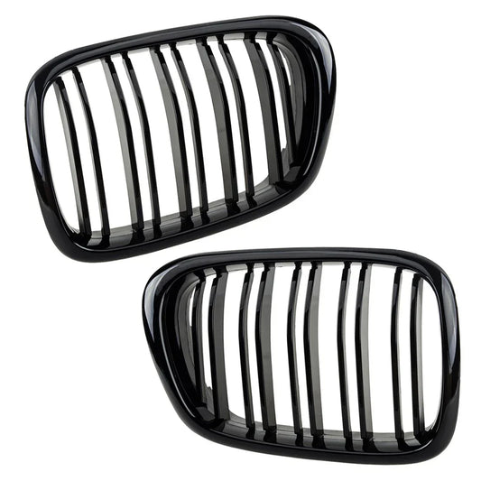 Gloss Black Front Bumper Kidney Grille for BMW 5 Series E39 (1996-2003)