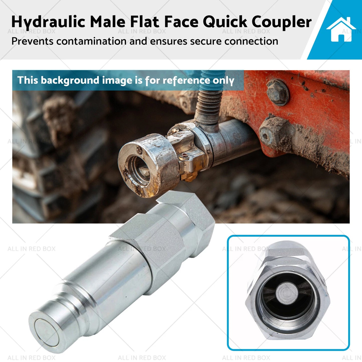 Hydraulic Male Flat Face Quick Coupler 1/2" for Bobcat