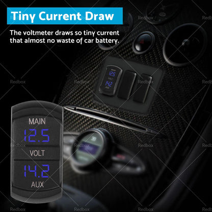 12V-24V Dual Voltmeter LED Digital Battery Monitor for Car Boat Marine Gauge