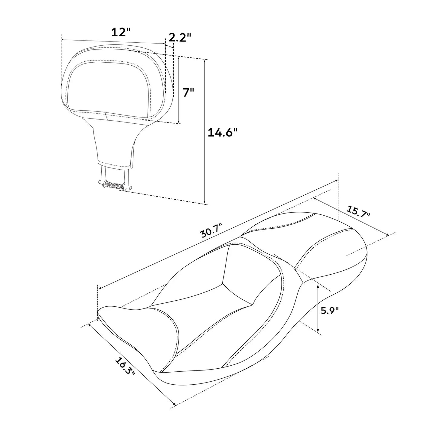 Driver Passenger Seat & Rider Backrest for Harley Road Glide (2009-2023)