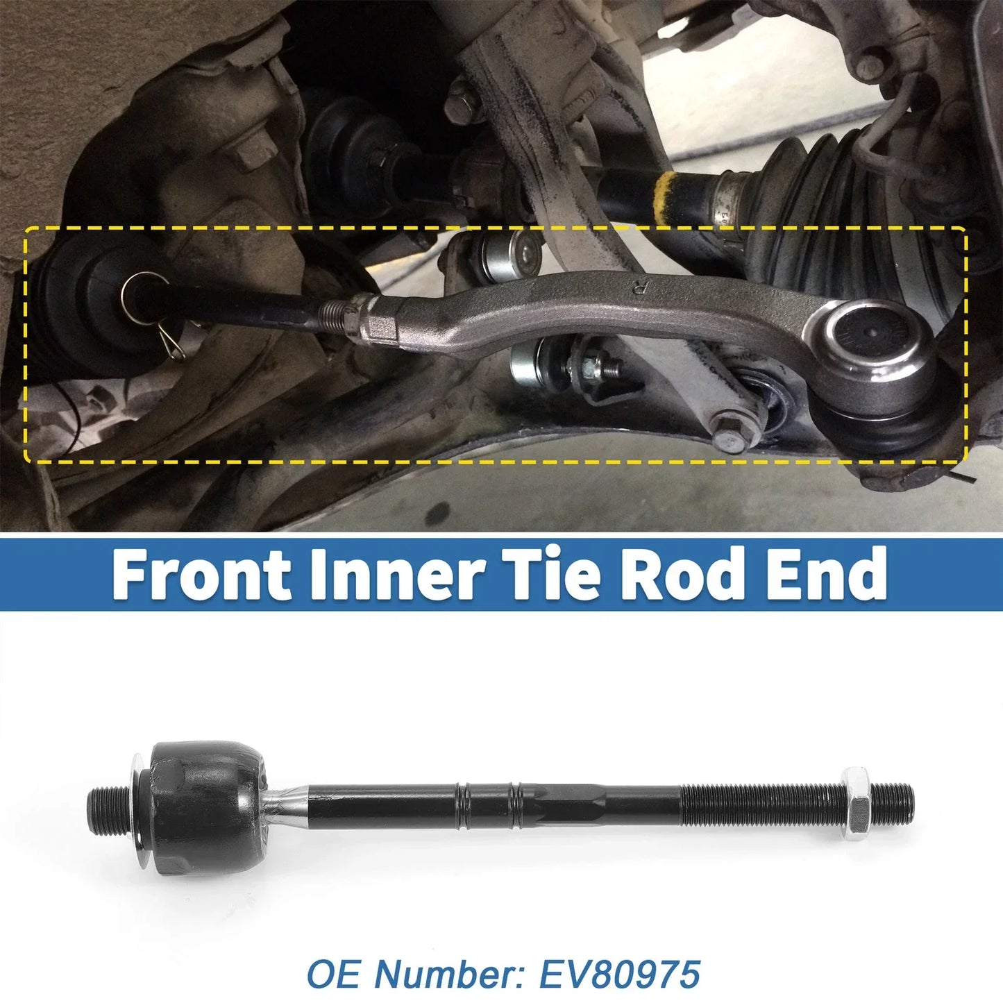 2 x Front Inner Tie Rod End Links for Mercedes-Benz S600 (2001-2006)