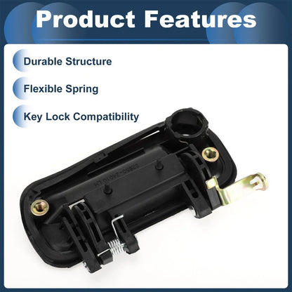 Front Left Exterior Door Handle for Hyundai Excel (1990-1994) - Black, 1 Pcs