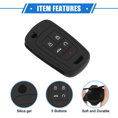 2 x 5 Button Smart Remote Key Shell for Chevrolet Camaro (2010-2019) Black