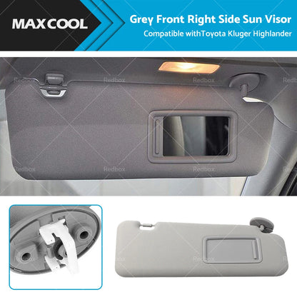Right Side Gray Sun Visor for Toyota Kluger Highlander (2008-2013)