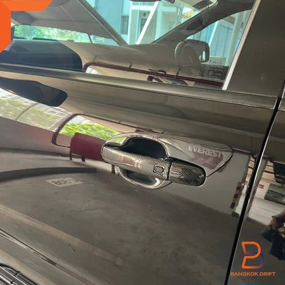 Black Carbon Fiber Door Handle Cover for Ford Ranger T6 PX Everest (12-21)