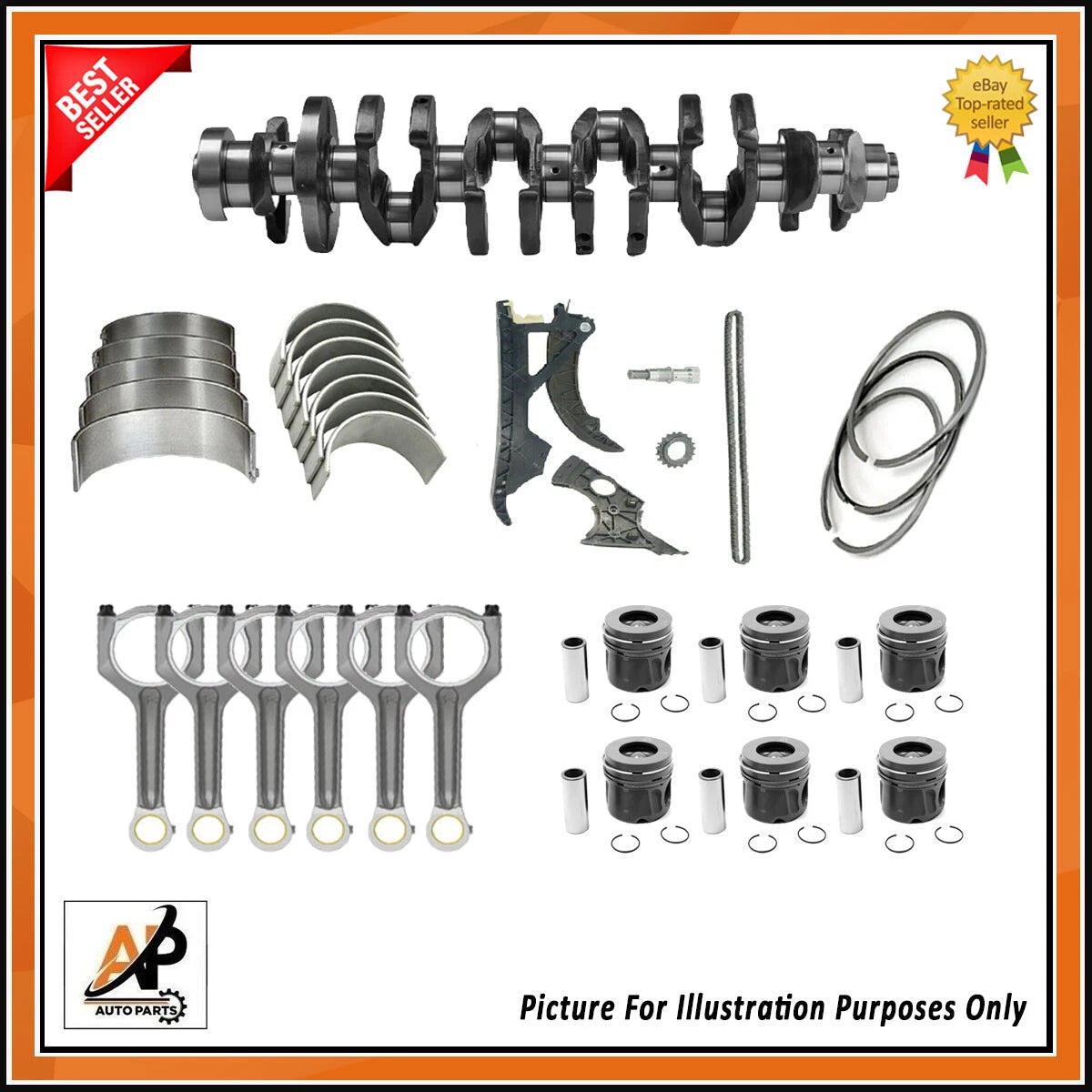 Crankshaft Piston Rod Bearing Set for BMW X6 3.0 Petrol N54 (2008–2014)