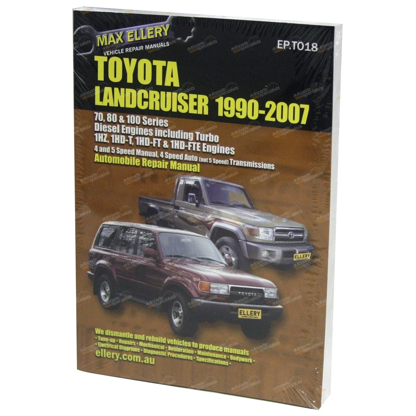 Workshop Repair Manual for Landcruiser 80 100 Series Diesel 1HZ 1HDT 1HD-FT/E
