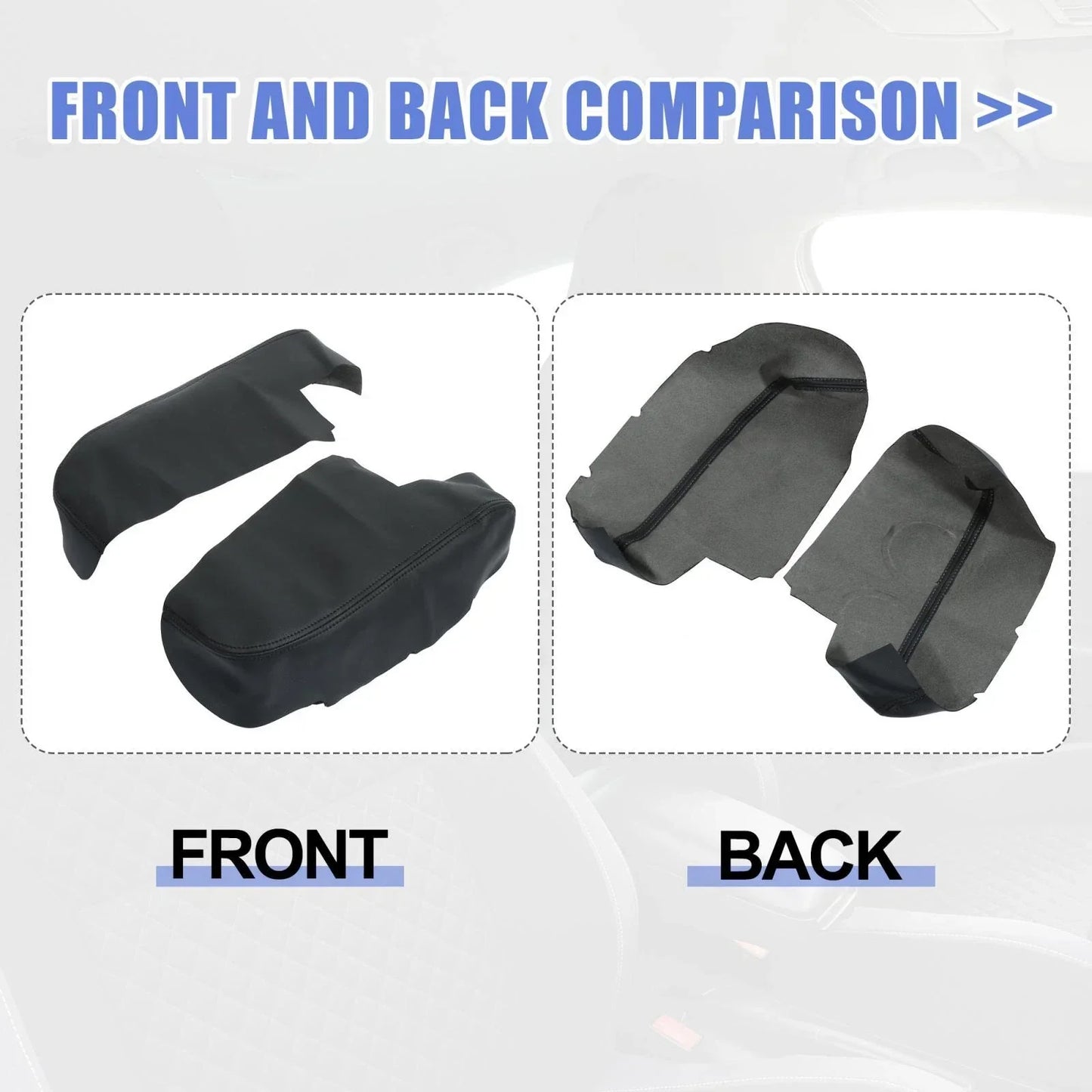 Front Door Armrest Cover Pad for Honda Ridgeline (2006-2014) - 1 Pair Black