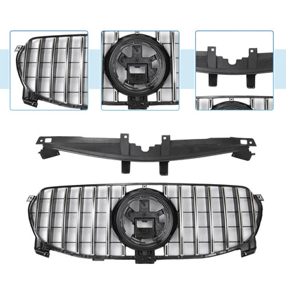 Front Upper Bumper Grille for Mercedes-Benz GLE580 2022 Chrome Silver Tone