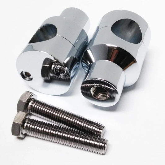 1" Chrome Billet Round Handlebar Riser for Harley Custom Springer Bobber