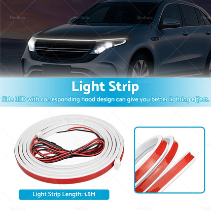 Dynamic LED DRL Hood Light Strip for Car 1.8M (Fits Various Models)