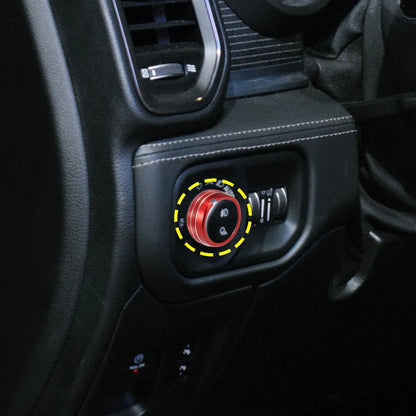 Headlight Switch Button Knob Trim Cover for Dodge Ram 2010-2017 Red