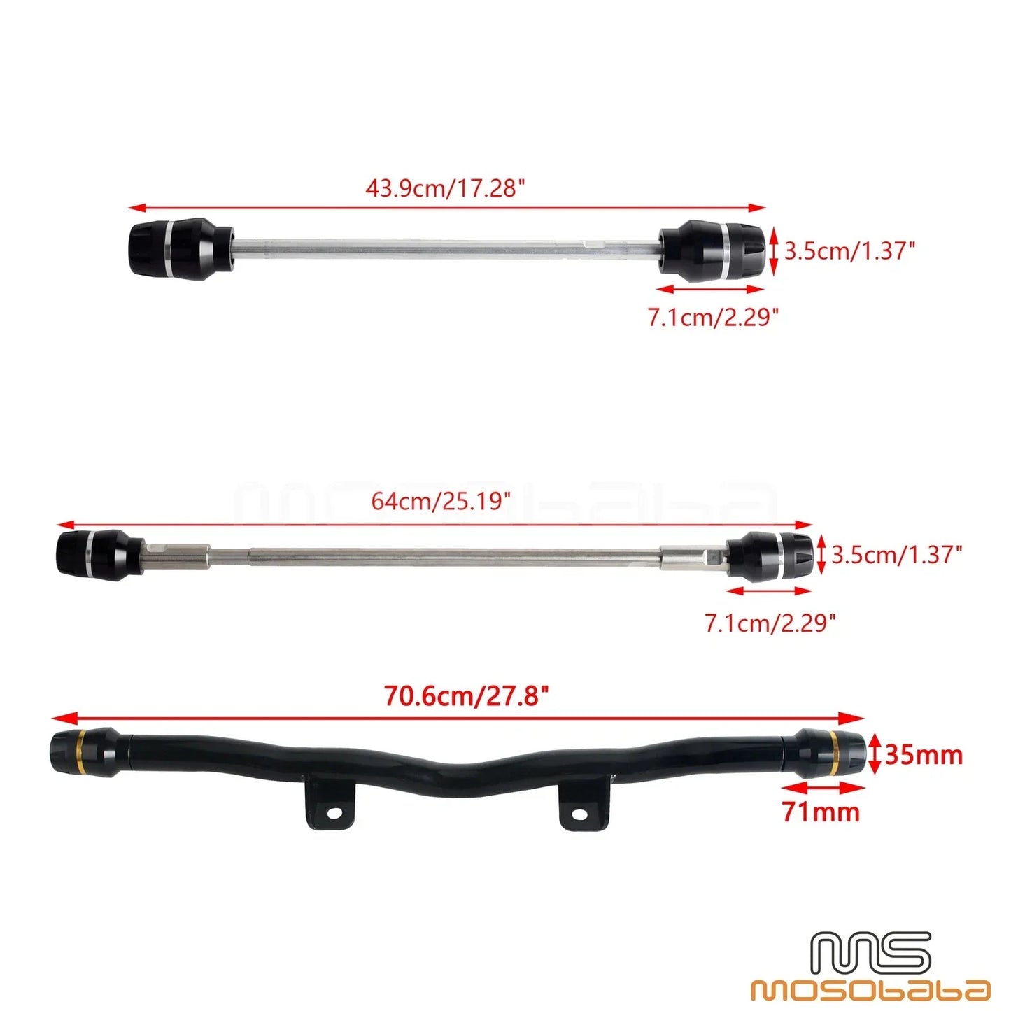 Axle Slider + Bumper Crash Bar for Harley Sportster S RH1250S (2021-2024)