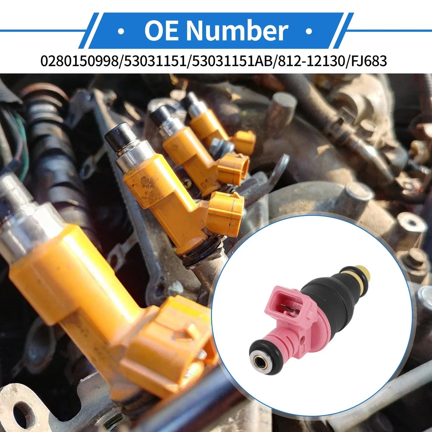 Fuel Injector 1 x No.0280150998 for Dodge B1500 3.9L (1997-1998)