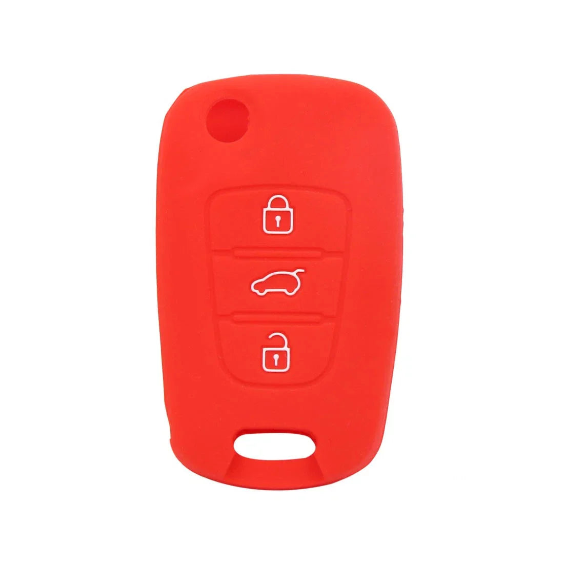 Red Silicone 3 x Button Car Remote Key Cover for Hyundai I30 (2010-2016)