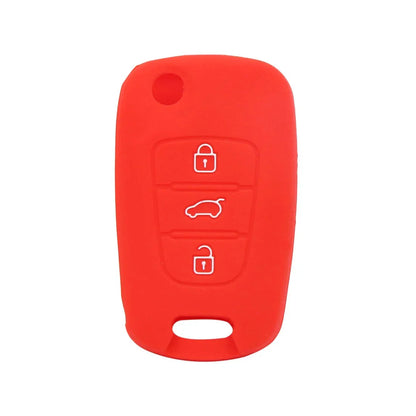 Red Silicone 3 x Button Car Remote Key Cover for Hyundai I30 (2010-2016)