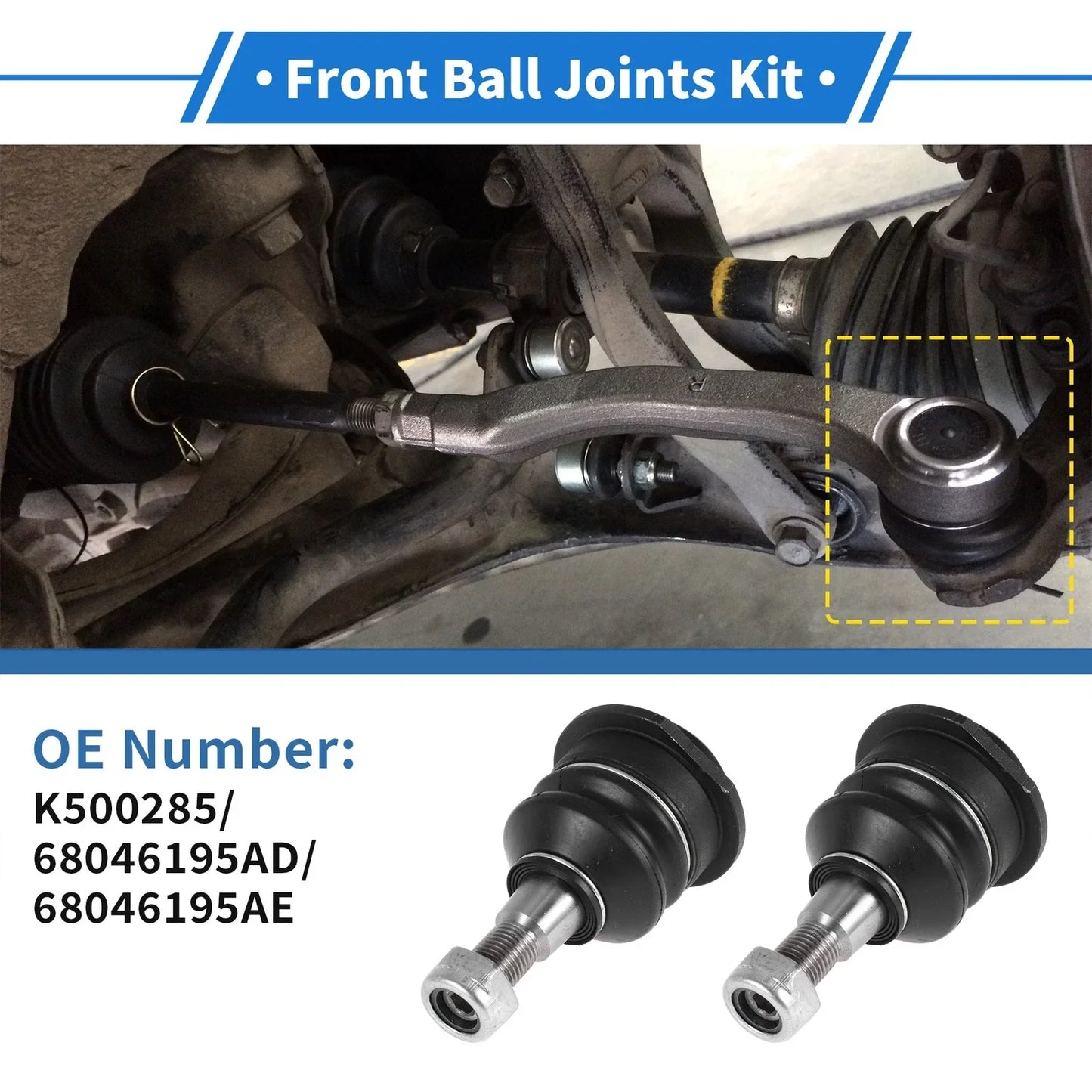 2 x Front Upper Ball Joints for Dodge Durango (2011-2015)