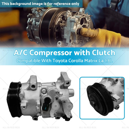 A/C Compressor with Clutch for Toyota Corolla 1.8L (2011-2014)