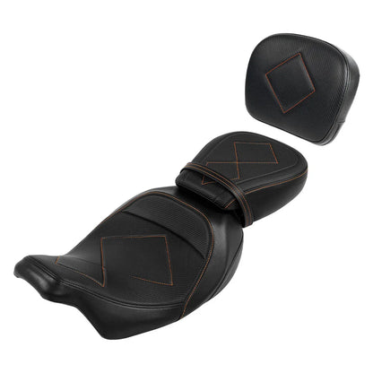 Driver & Passenger Seat Backrest Pad for Harley Touring Road Glide (2009-2023)