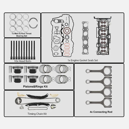 Engine Overhaul Rebuild Kit for Hyundai Sonata, Kia Forte 2.4L (2011-2019)