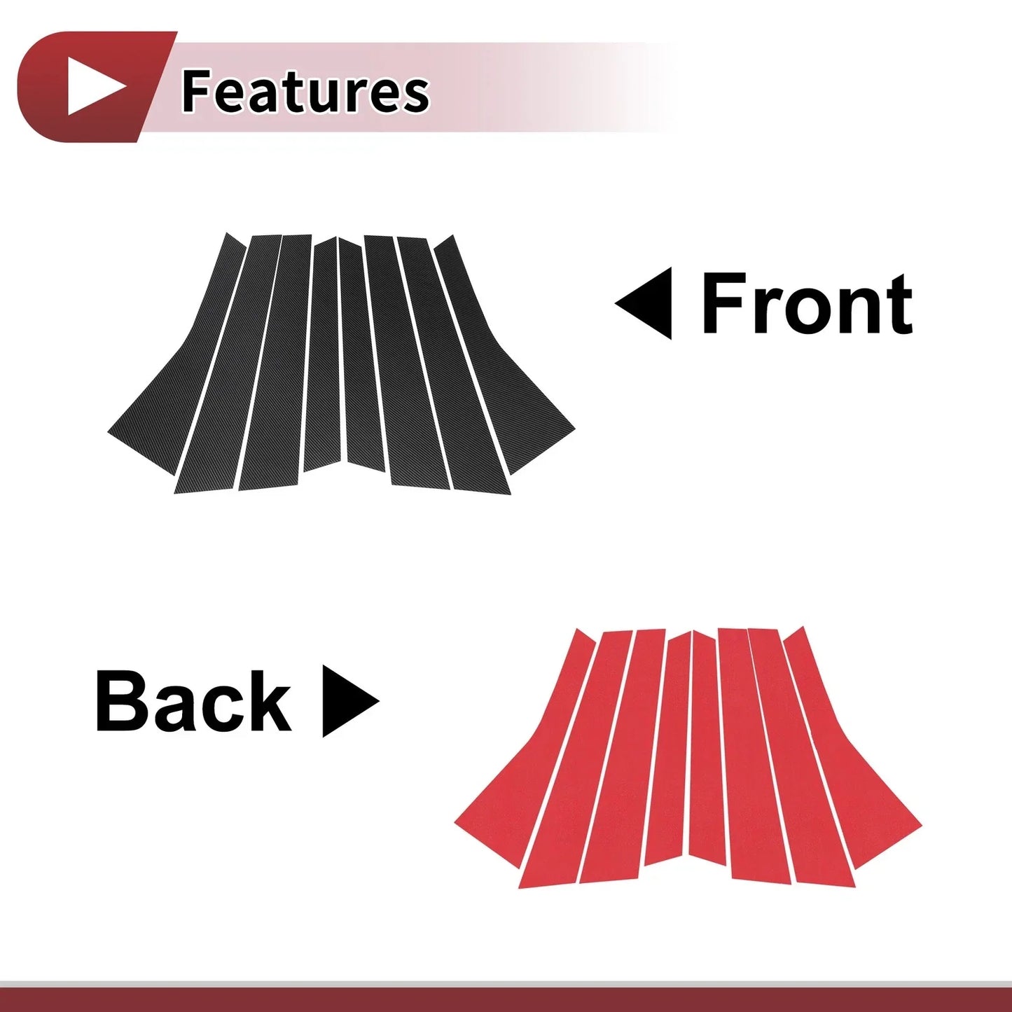 Pillar Window Trim Set for Porsche Cayenne 2010-2017 (8 Pcs)