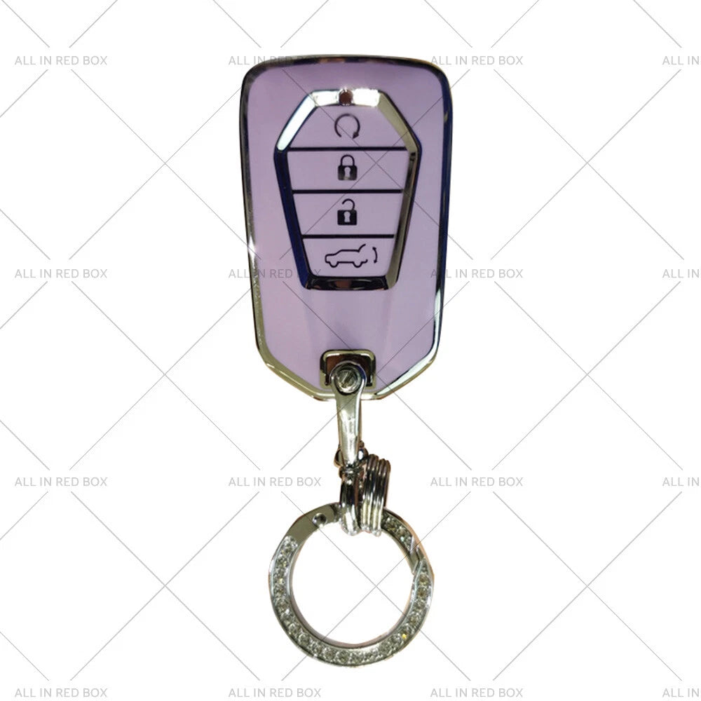 TPU Key Fob Cover for Isuzu D-MAX MU-X MUX 4 Button Purple (2012-2023)
