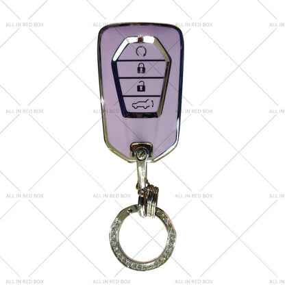 TPU Key Fob Cover for Isuzu D-MAX MU-X MUX 4 Button Purple (2012-2023)