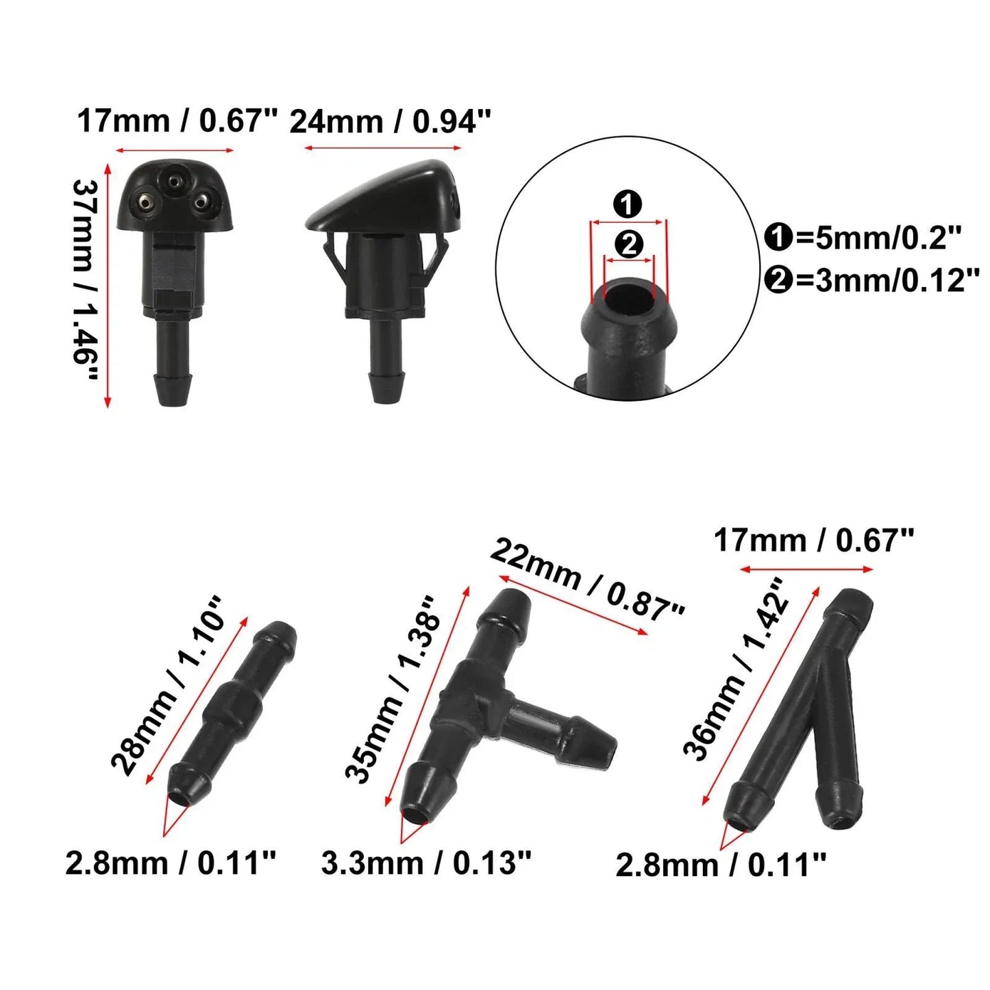 Windshield Washer Nozzles Kit for Hyundai Sonata (2002-2005)