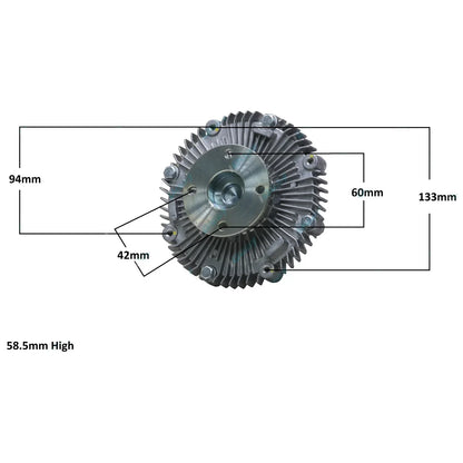 Viscous Fan Clutch for Nissan Patrol GQ Y60 11/91-1994 4.2L Petrol TB42 Carb