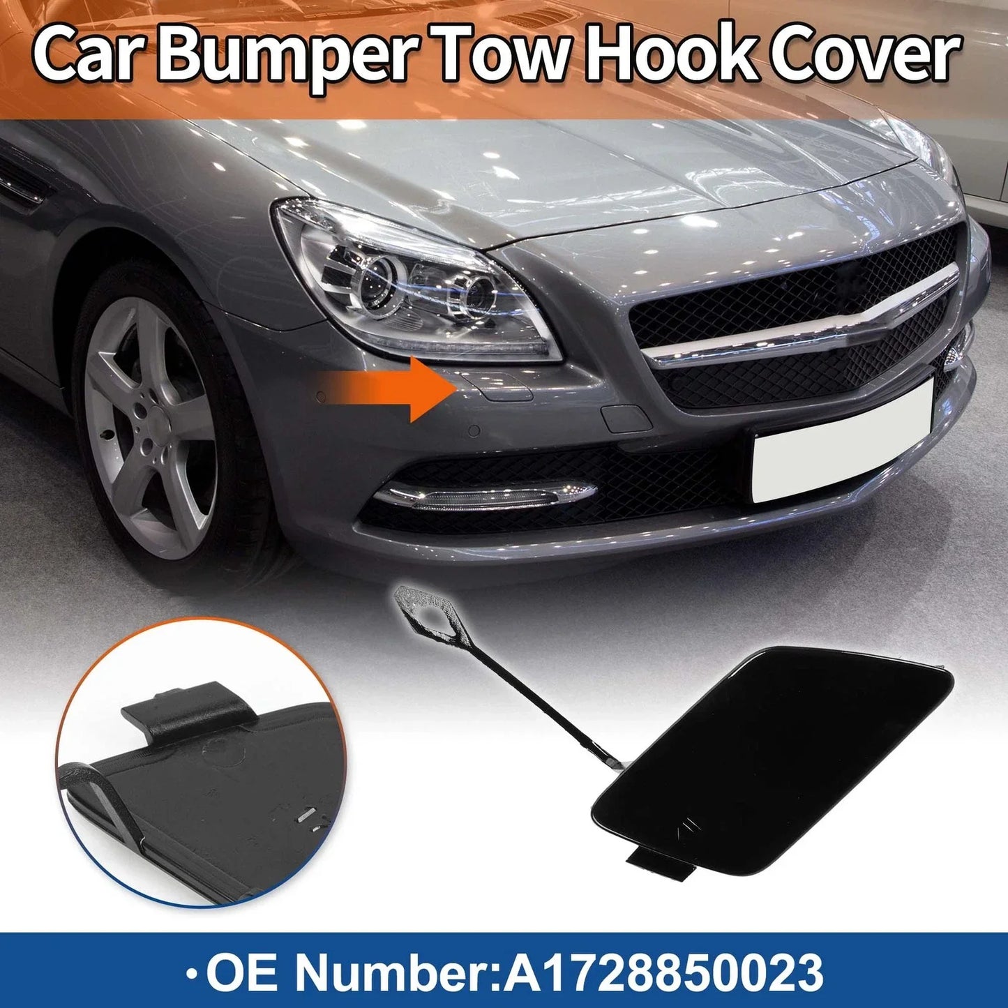 Front Bumper Tow Hook Cover for Mercedes-Benz SLK W172 (2004-2011) Black