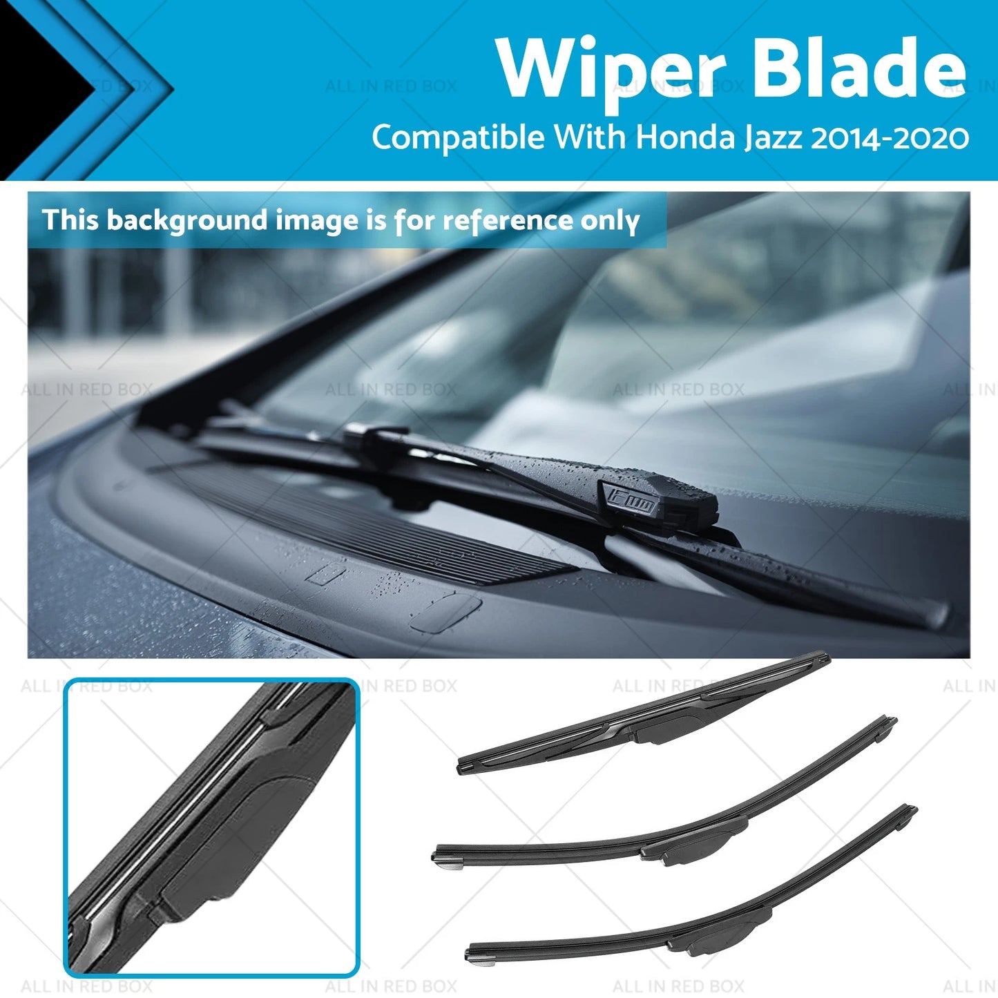 3 x Wiper Blades & Arms for Honda Jazz (2014-2020)